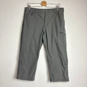 Eddie Bauer Capri Hiking Pants Women's 10 Gray Green Quick Dry Stretch Active